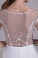 Scoop Neckline See-through White Chiffon Sexy Prom Dres