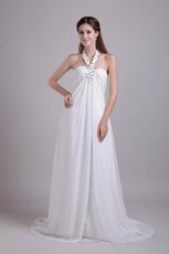Halter Lace Up Skirt White Prom Dress For 2014 Prom Season