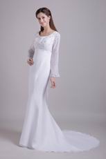 Long Chiffon Sleeves Trumpet Mother Of The Bride Dress