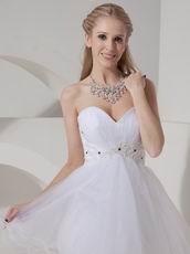 Sweetheart Knee Length Sweet 16 Gown Made By White Organza