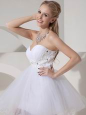 Sweetheart Knee Length Sweet 16 Gown Made By White Organza