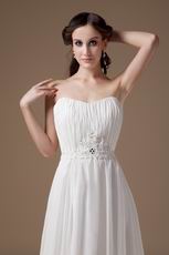 Delicate Strapless Empire Waist White Svelte Sing and Dancing Party Dress