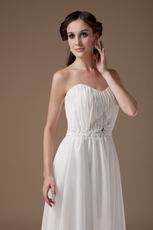 Delicate Strapless Empire Waist White Svelte Sing and Dancing Party Dress