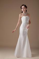 Column Ivory Taffeta Silm Prom Dress With Beading Decorate