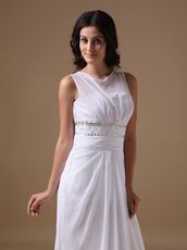 Scoop White Chiffon 2014 Top Designer Prom Dress Elegant