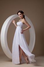 Beautiful Strapless Side Split Skirt White Prom Dress For Sale