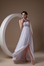 Beautiful Strapless Side Split Skirt White Prom Dress For Sale