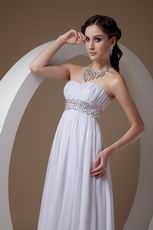 Beautiful Strapless Side Split Skirt White Prom Dress For Sale