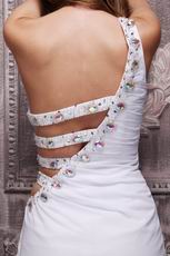 White One Shoulder Skirt 2014 Designer Dress For Club Party