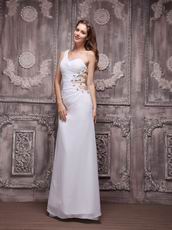 White One Shoulder Skirt 2014 Designer Dress For Club Party