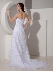 Fashionable Layers Cascade Skirt White Prom Party Dress