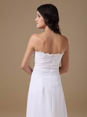 Pretty Applique Criss Cross White Chiffon Dress For Party