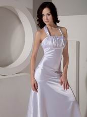 Halter Top Watteau Flaring Silver Top Sell Prom Party Dress