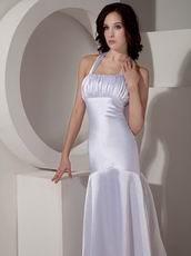 Halter Top Watteau Flaring Silver Top Sell Prom Party Dress