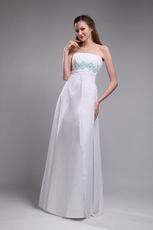 Sweet Strapless White Chiffon Designer Prom Dress For La