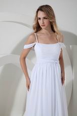 Discount Spaghetti Straps White Long Skirt Prom Dress