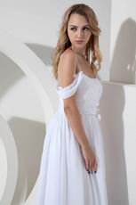 Discount Spaghetti Straps White Long Skirt Prom Dress