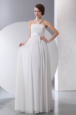 Halter Top Column Floor Length Custom Fit White Prom Dress