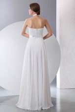 Halter Top Column Floor Length Custom Fit White Prom Dress