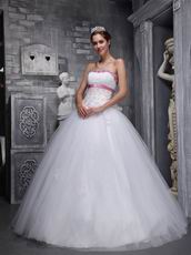 Elegant Strapless White Quinceanera Dress For Discount