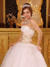 Fitted White Ancient Palace Ball Dress With Gold Embroidery