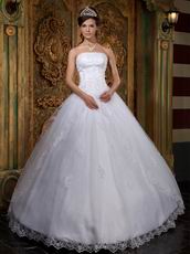 Appliqued Dentate Bottom White Elegant Dress Quinceanera Wear