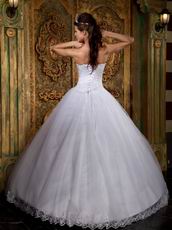 Appliqued Dentate Bottom White Elegant Dress Quinceanera Wear