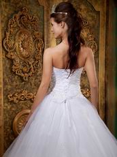 Appliqued Dentate Bottom White Elegant Dress Quinceanera Wear