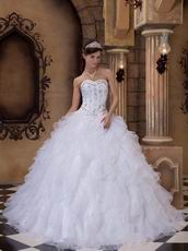 Sexy Sweetheart Ruffled Skirt Quinceanera Dress In White