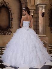 Sexy Sweetheart Ruffled Skirt Quinceanera Dress In White