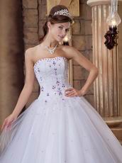 Strapless Corset White A Quinceanera Dress With Embroidery