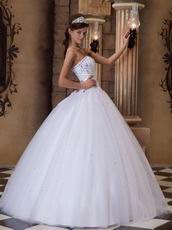 Strapless Corset White A Quinceanera Dress With Embroidery