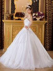 White Taffeta Embroidered Quinceanera Gown Not Expensive