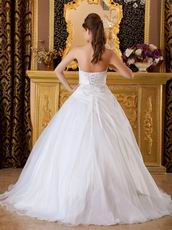 White Taffeta Embroidered Quinceanera Gown Not Expensive