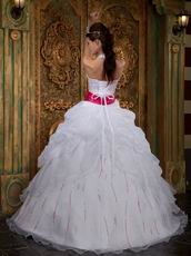 Sequin Floor Length Puffy White Dress Girls Wear To Quinceanera