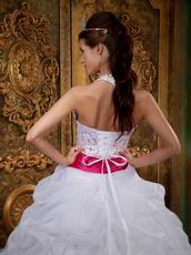 Sequin Floor Length Puffy White Dress Girls Wear To Quinceanera