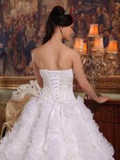 Sweet Heart Ruffles Skirt Lace Up Back White Quinceanera Dress