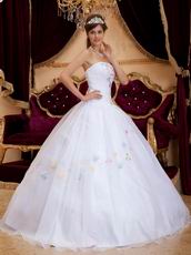 Cute Quinceanera Dress With Colorful Butterflys Design Decorate