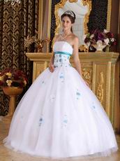 Strapless White Tulle Elegant Adult Ceremony Ball Gown