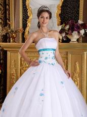 Strapless White Tulle Elegant Adult Ceremony Ball Gown