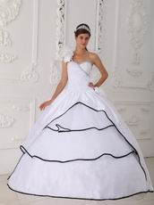 Single One Shoulder White Dress to Quinceanera Party Wear