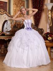 Lavender Details Ruffle Skirt Strapless 2014 Quinceanera Dress