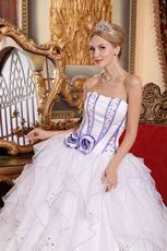 Lavender Details Ruffle Skirt Strapless 2014 Quinceanera Dress