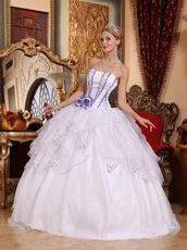 Lavender Details Ruffle Skirt Strapless 2014 Quinceanera Dress