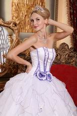 Lavender Details Ruffle Skirt Strapless 2014 Quinceanera Dress