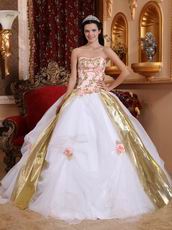 Elegant Sweetheart Quinceanera Dress With Golden Draping
