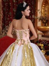 Elegant Sweetheart Quinceanera Dress With Golden Draping