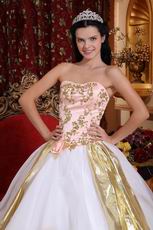 Elegant Sweetheart Quinceanera Dress With Golden Draping