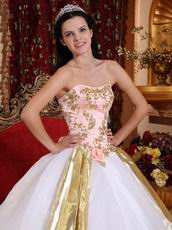 Elegant Sweetheart Quinceanera Dress With Golden Draping