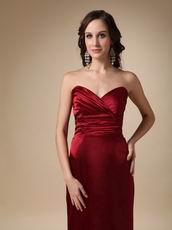 Sweetheart Column Wine Red Long Prom Dress Petite